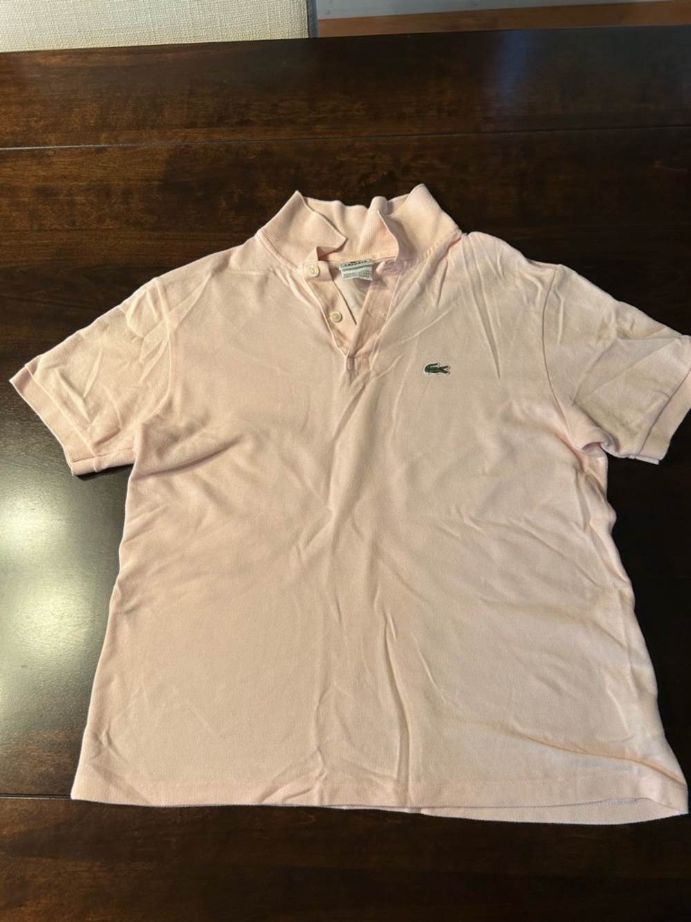 Lacoste women  Pique Polo Shirt - Pale Pink with Green Crocodile